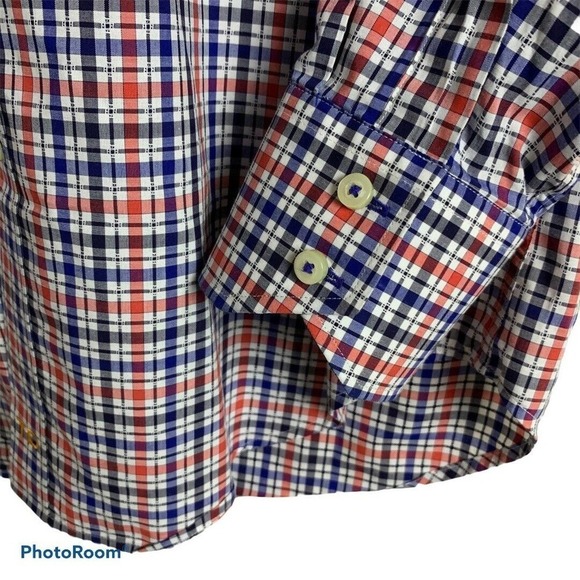 Thomas‎ Dean Long Sleeve Plaid White Plaid Shirt - Picture 2 of 7